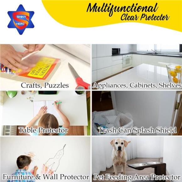 Clear Wall Protector Contact Paper - Self Adhesive Removable Film Kitchen - Picture 4 of 7